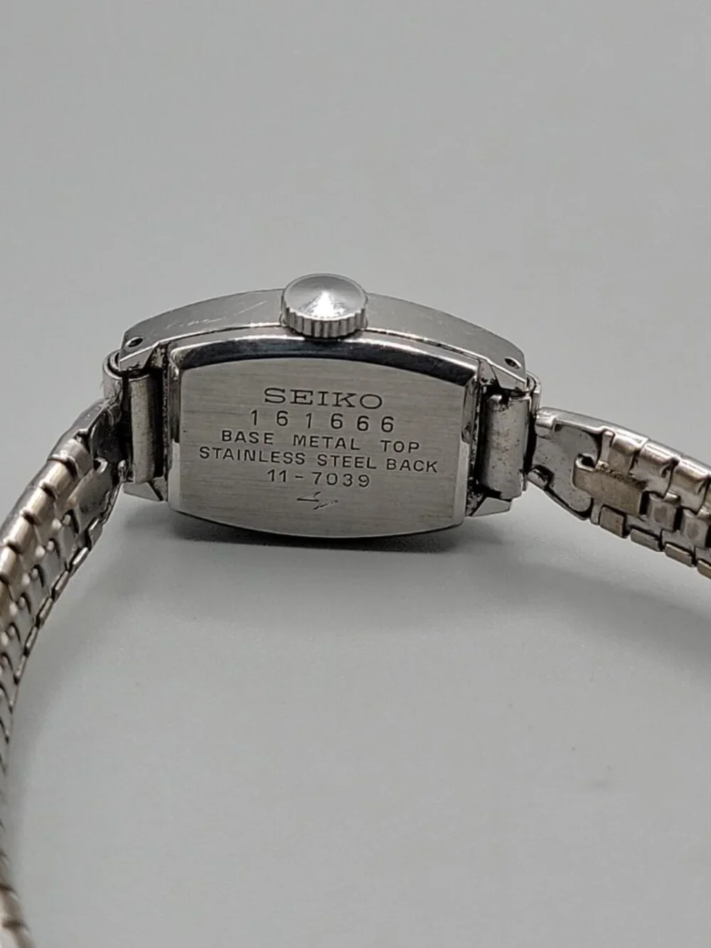 VTG 1971 Seiko 11-7039 Ladies Mechanical Watch Blue Dial 17mm 6